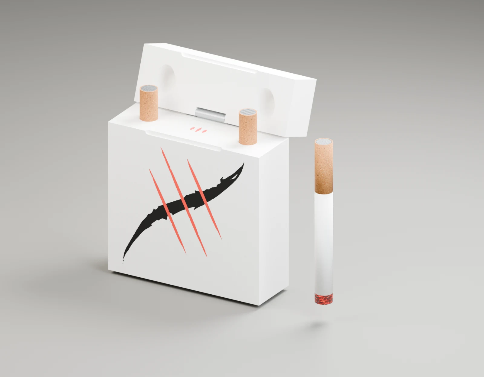Patch concept render showing the branded case and product design